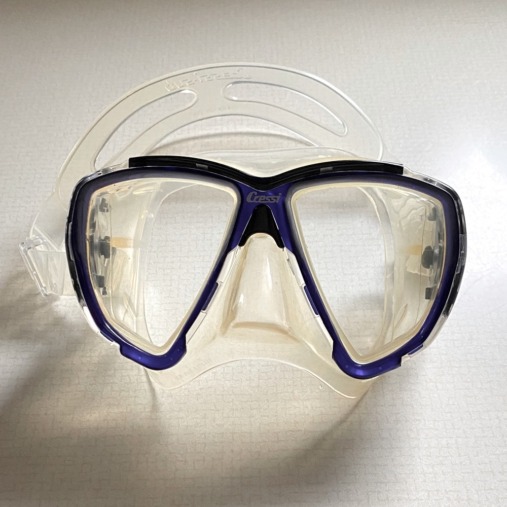 Cressi Blue and Clear Dive Mask for men or women